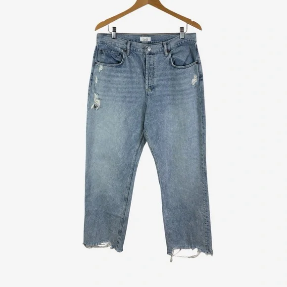 Nuuds The Straight Jeans Classic Fit Size 32 Ranger Wash Distressed 29” Inseam - Picture 5 of 16